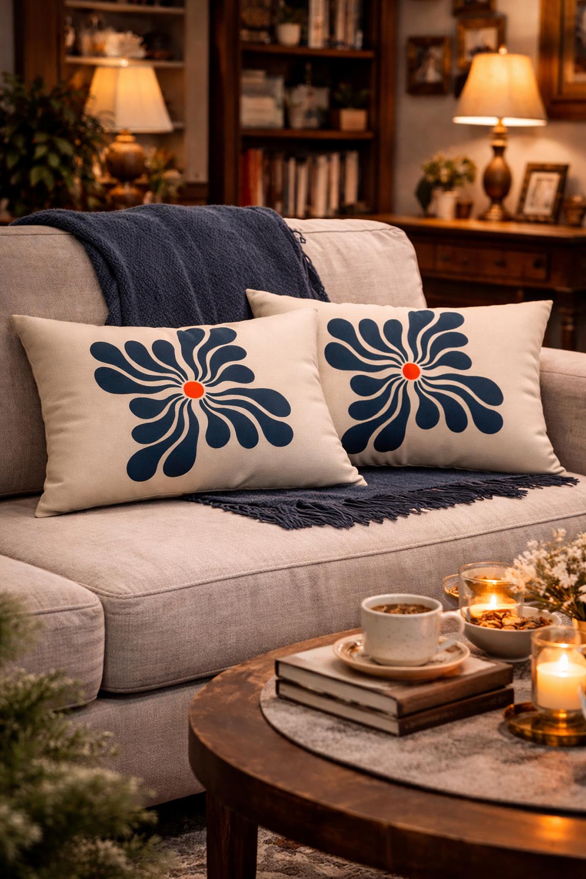 Evdek Çift Taraflı Dikdörtgen Kırlent Kılıf 2'li Ds115