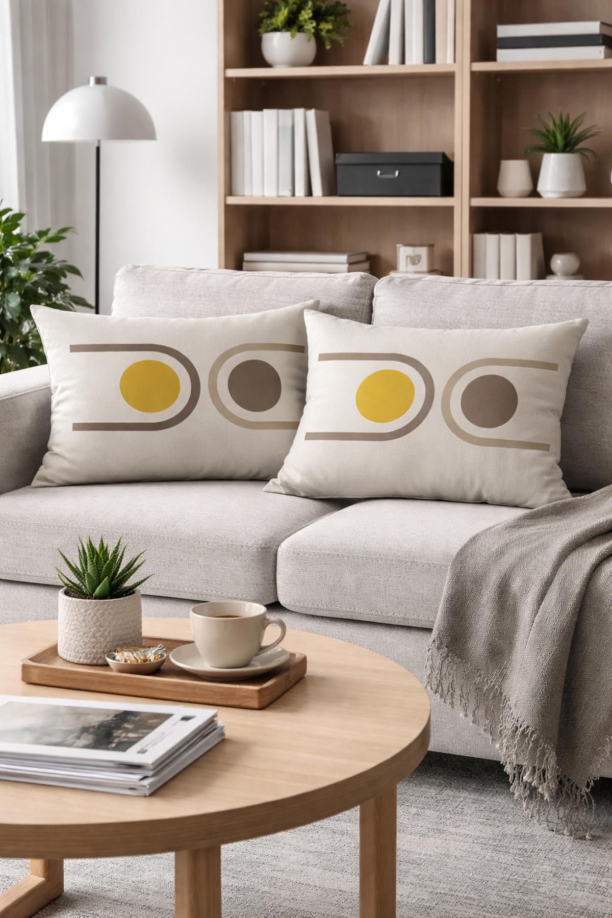 Evdek Çift Taraflı Dikdörtgen Kırlent Kılıf 2'li Ds29