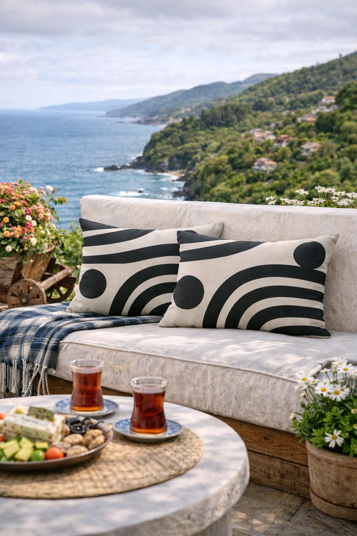 Evdek Çift Taraflı Dikdörtgen Kırlent Kılıf 2'li Ds16