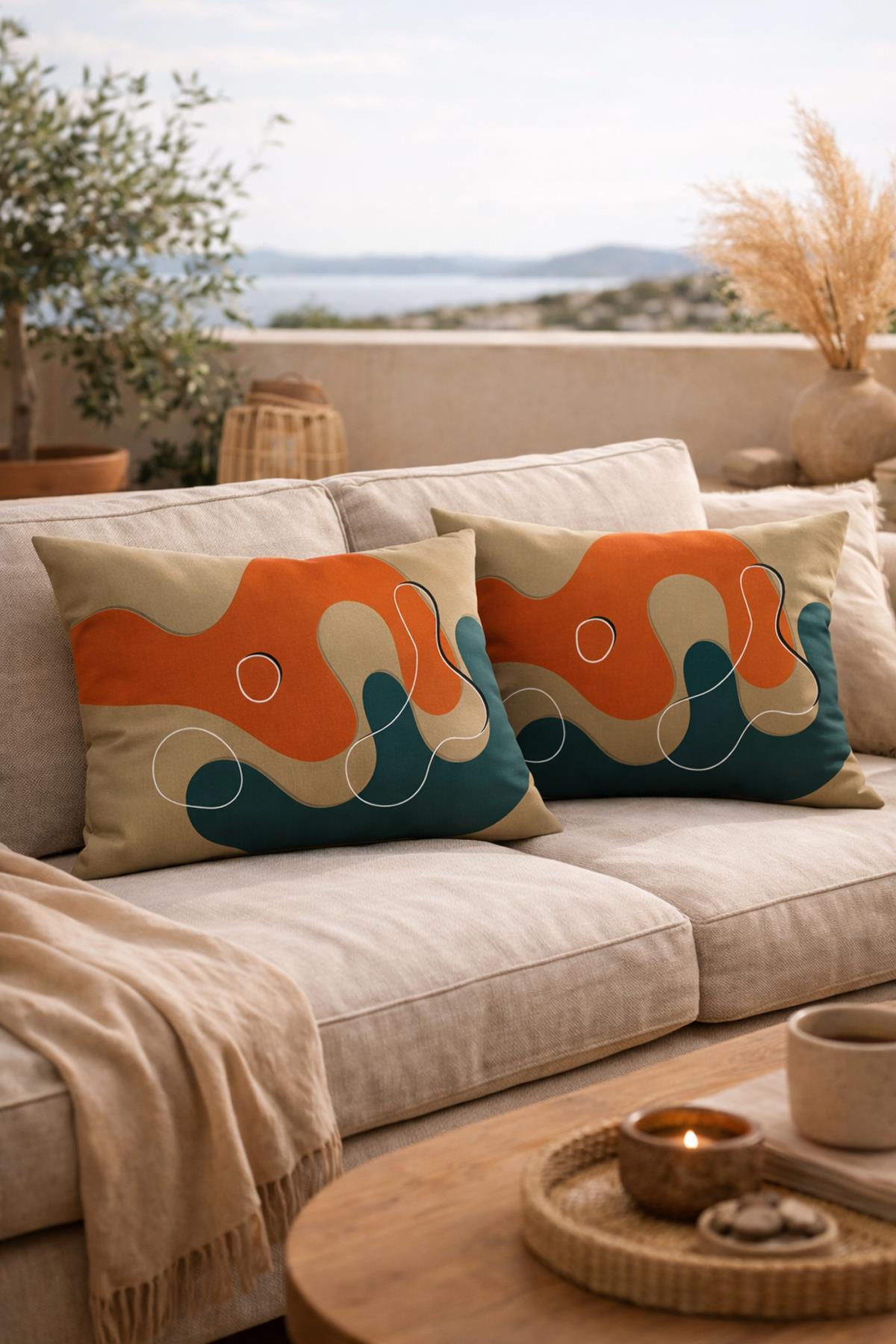 Evdek Çift Taraflı Dikdörtgen Kırlent Kılıf 2'li Ds25