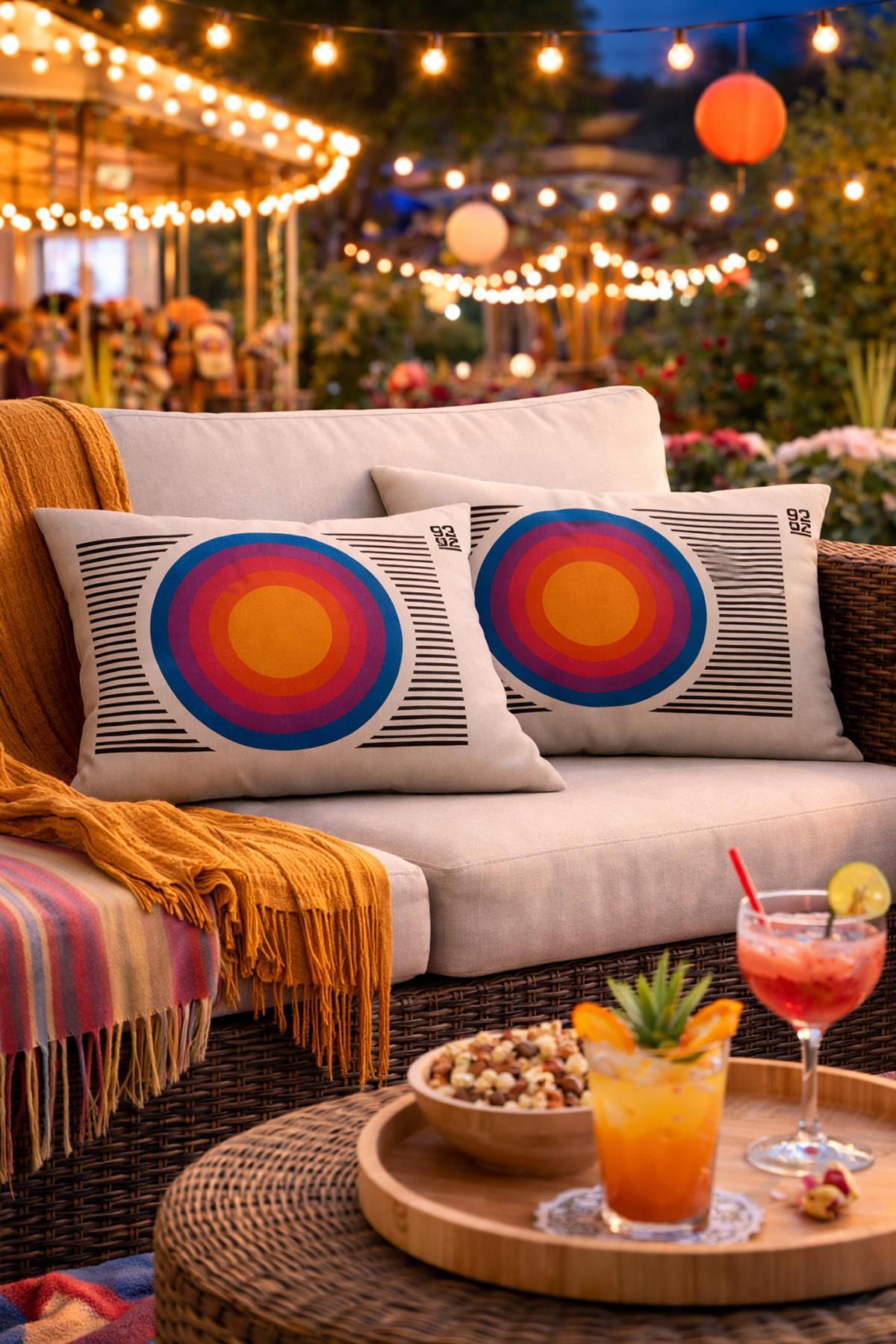 Evdek Çift Taraflı Dikdörtgen Kırlent Kılıf 2'li Ds88