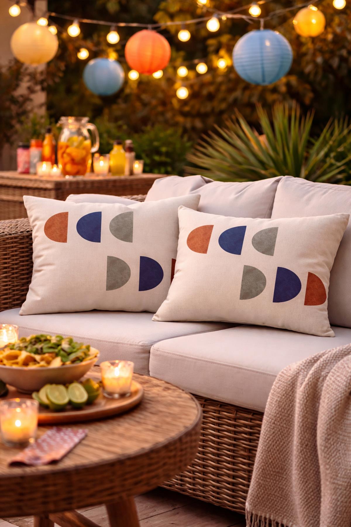 Evdek Çift Taraflı Dikdörtgen Kırlent Kılıf 2'li Ds59