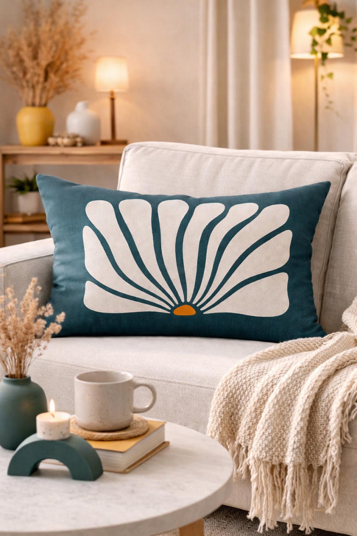 Evdek Çift Taraflı Dikdörtgen Kırlent Kılıfı TK6