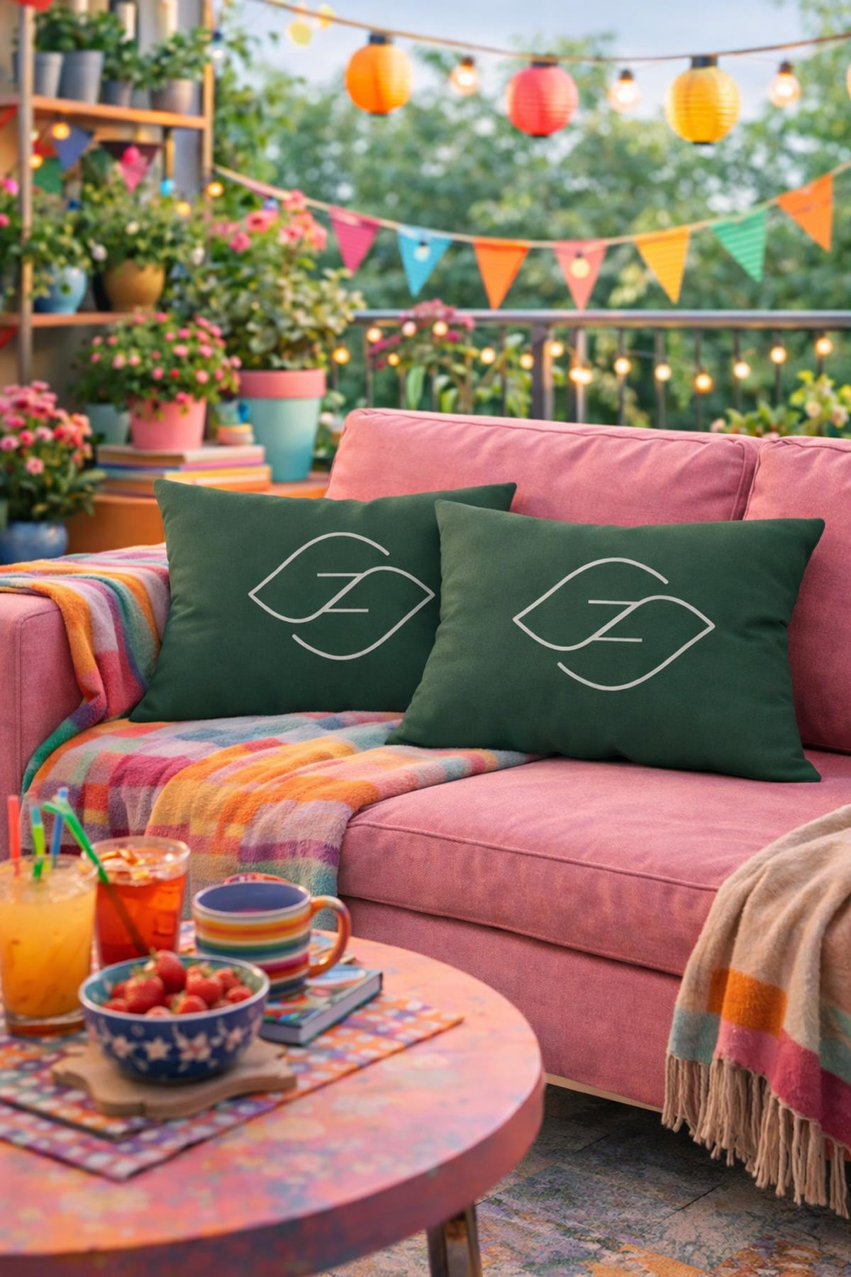 Evdek Çift Taraflı Dikdörtgen Kırlent Kılıf 2'li Ds79