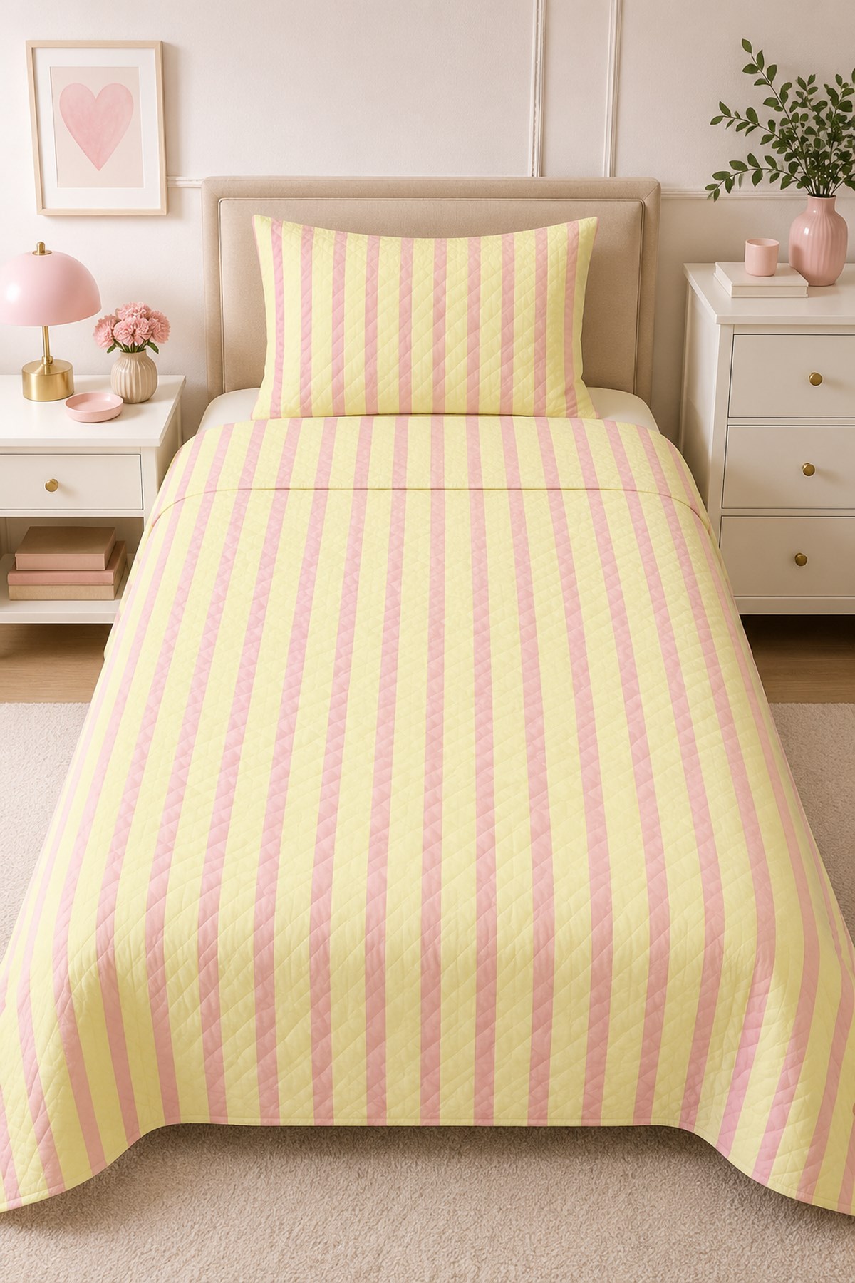 Evdek Genç Odası Tek Kişilik Pike Takımı 160X230 6ETD1 - 7064472