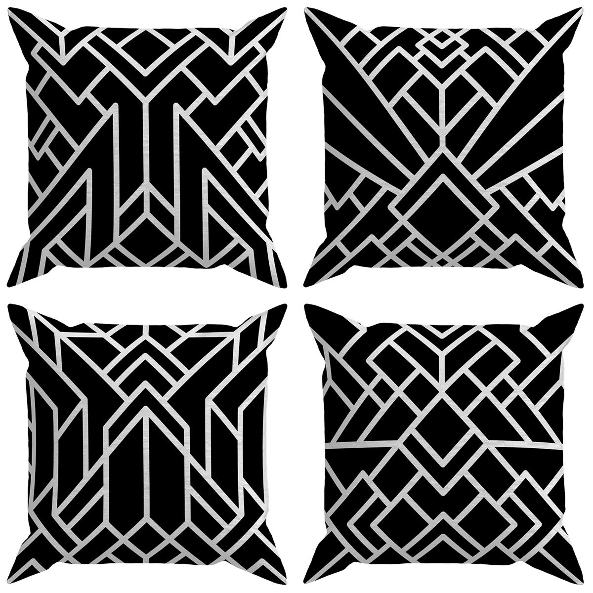 Evdek Geometric 4'lü Kırlent Kılıfı Ds24 45x45 Cm