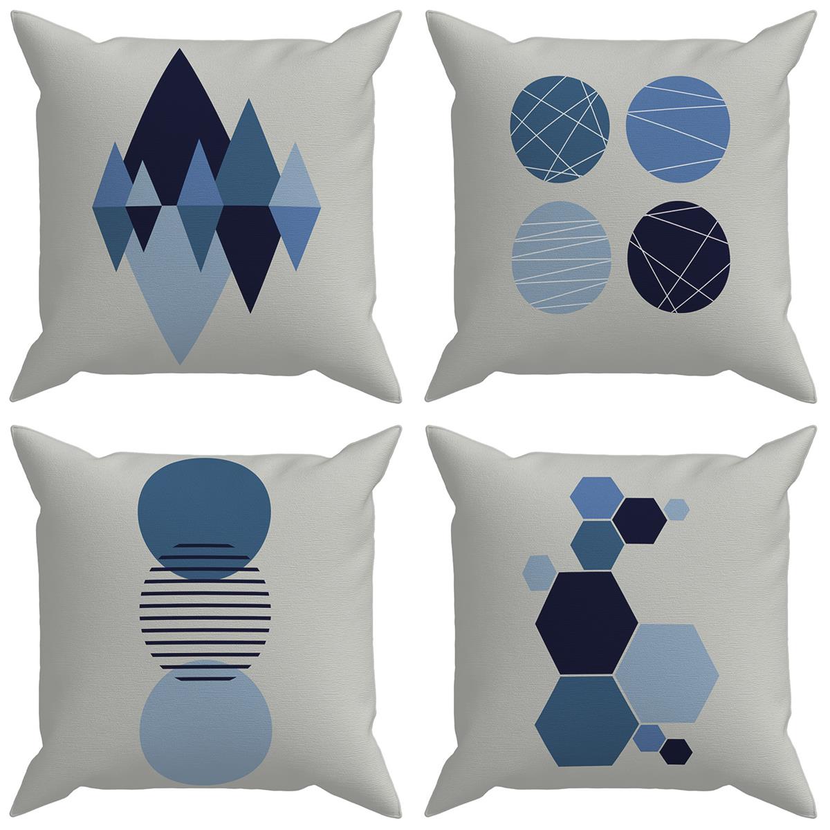 Evdek Geometric 4'lü Kırlent Kılıfı Ds27 45x45 Cm