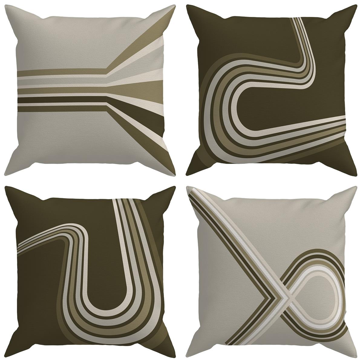 Evdek Geometric 4'lü Kırlent Kılıfı Ds30 45x45 Cm