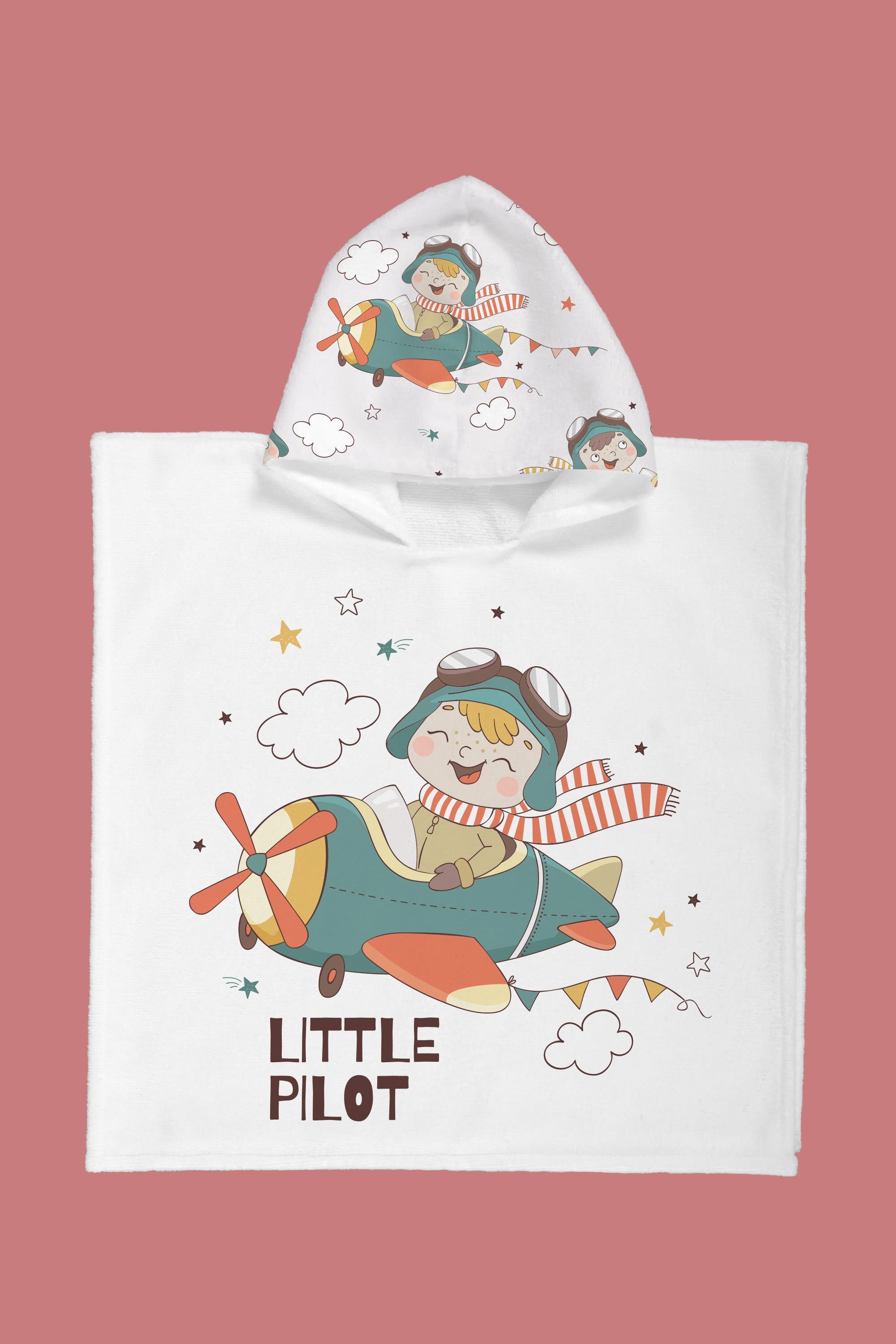 Evdek Little Pilot Çocuk Panço Plaj Havlusu