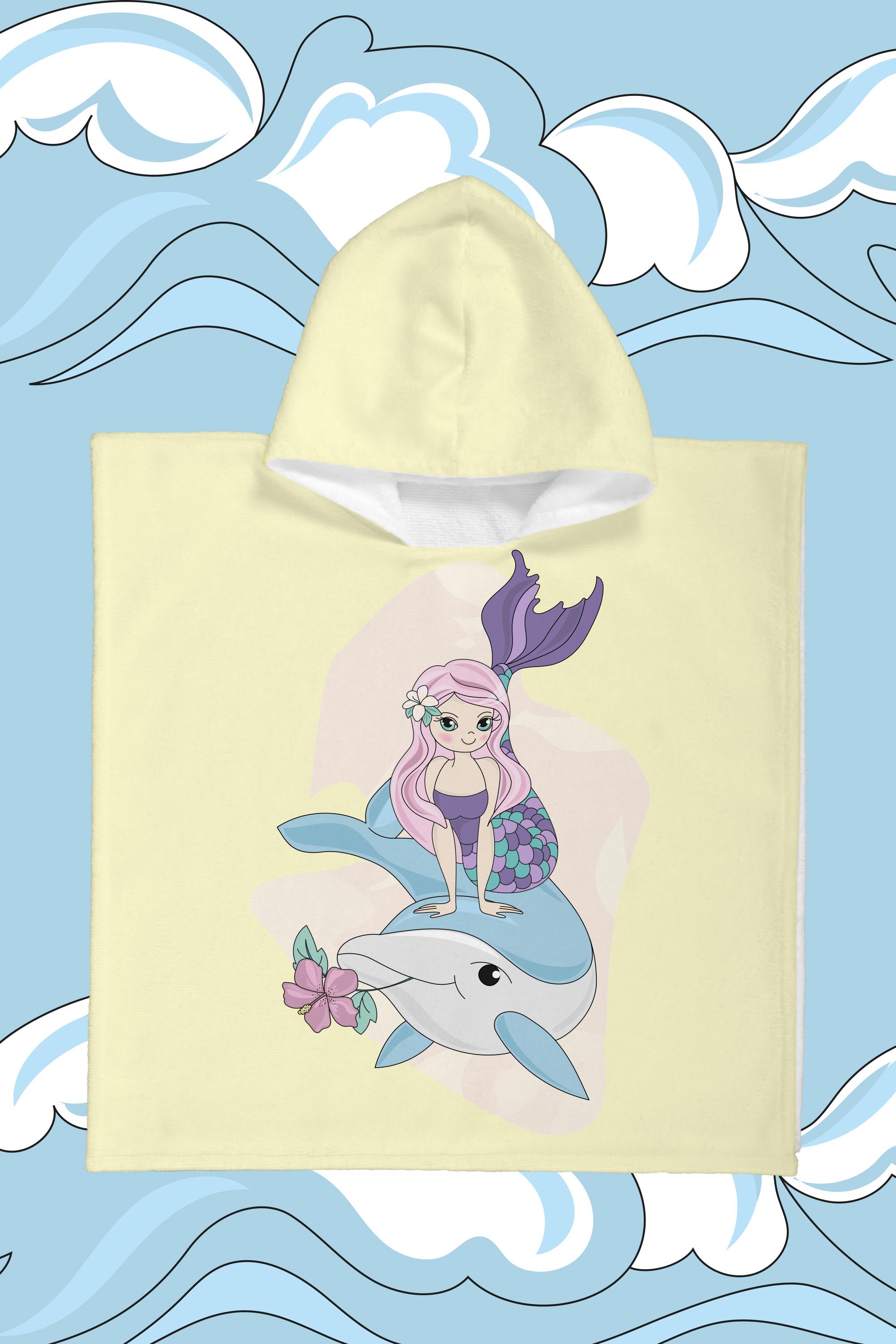 Evdek Little Sea Fairy Çocuk Panço Plaj Havlusu