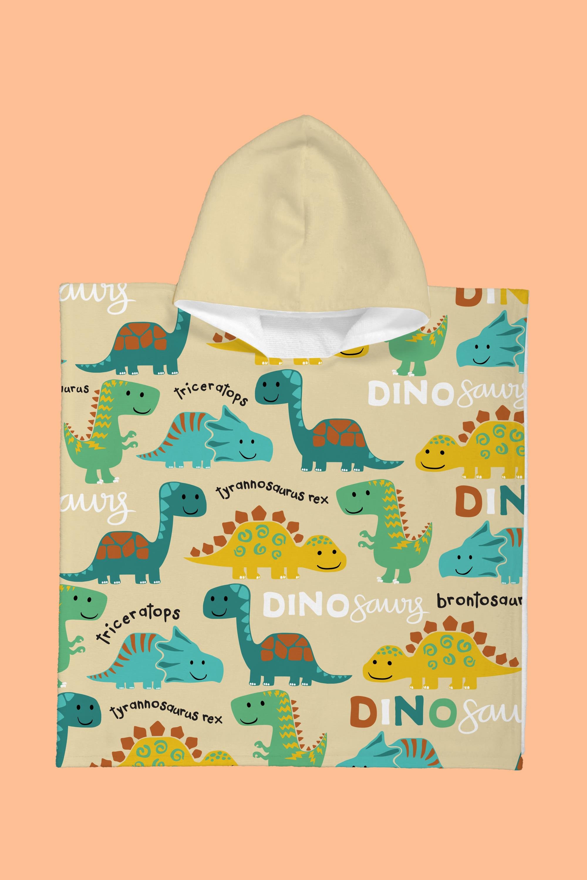 Evdek Rex Dino Çocuk Panço Plaj Havlusu