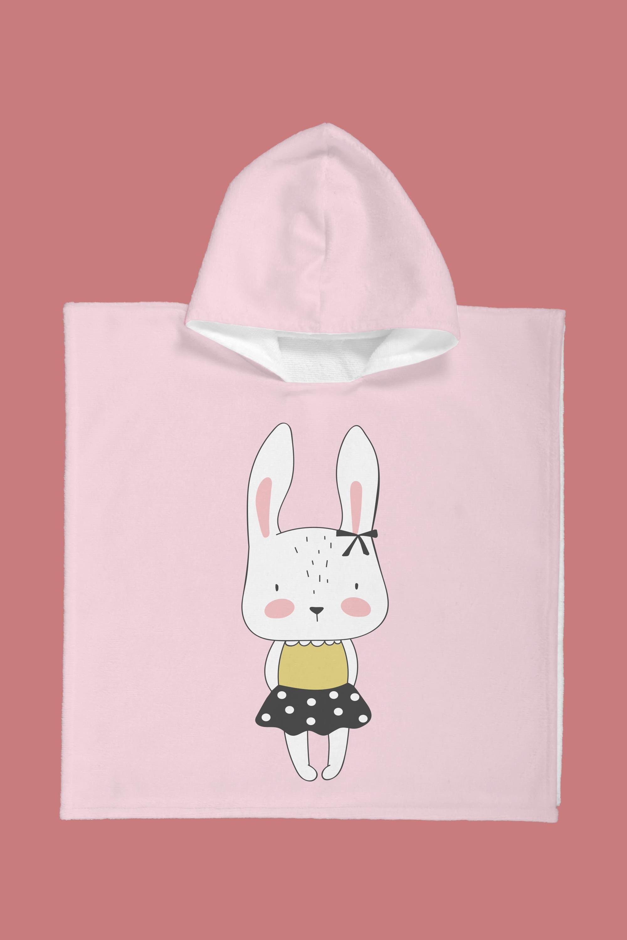 Evdek Skirted Bunny Çocuk Panço Plaj Havlusu