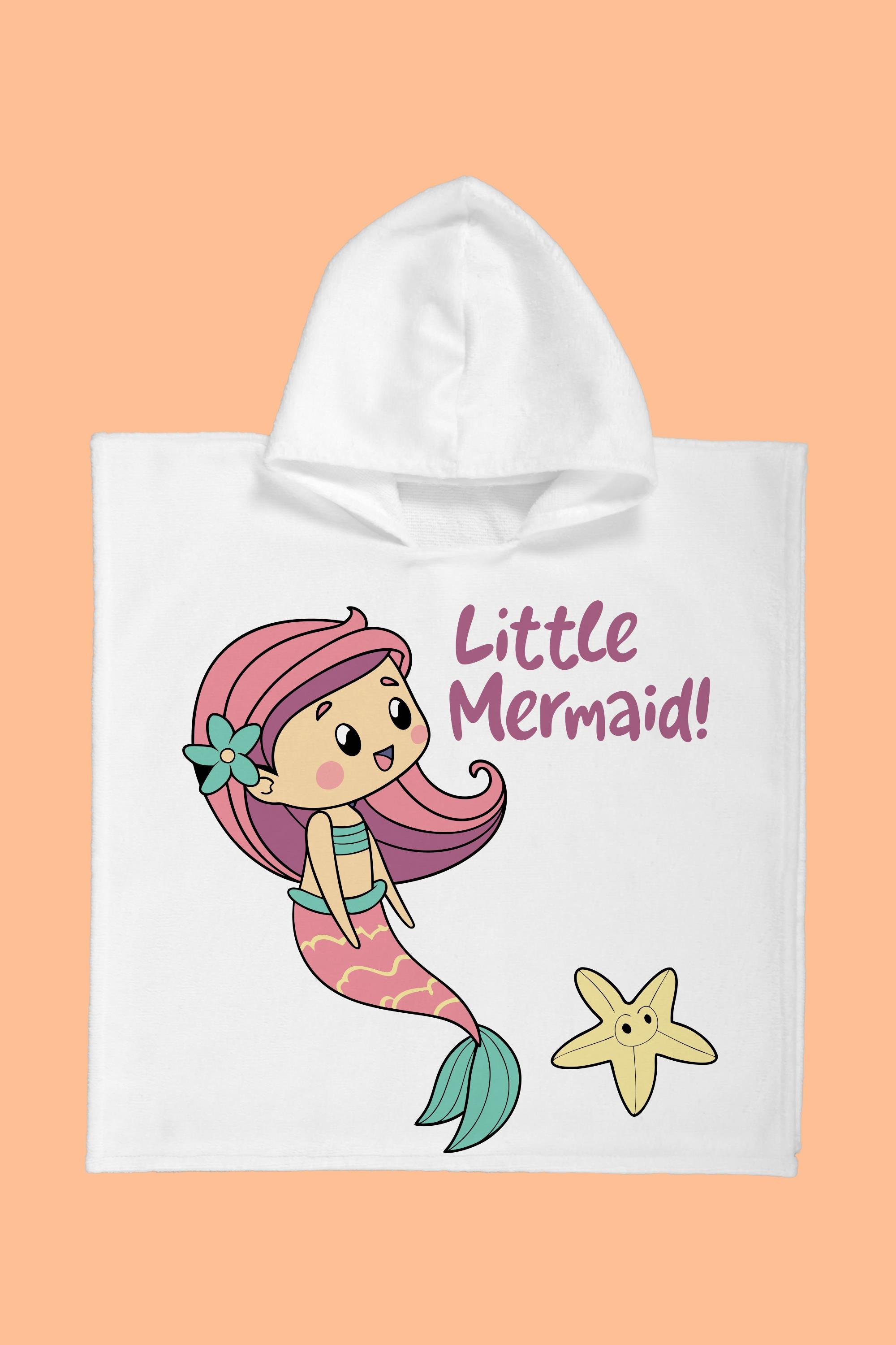 Evdek Star Mermaid Çocuk Panço Plaj Havlusu