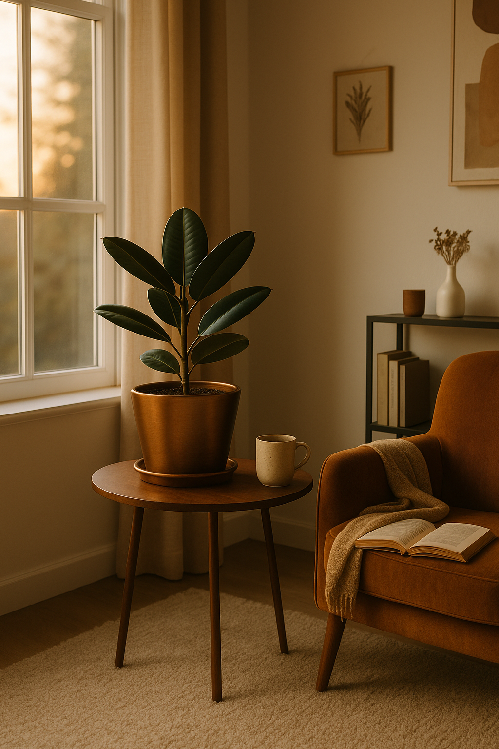 Evdek Tabaklı Bronz Konik Çömlek Saksı 16x16 Cm