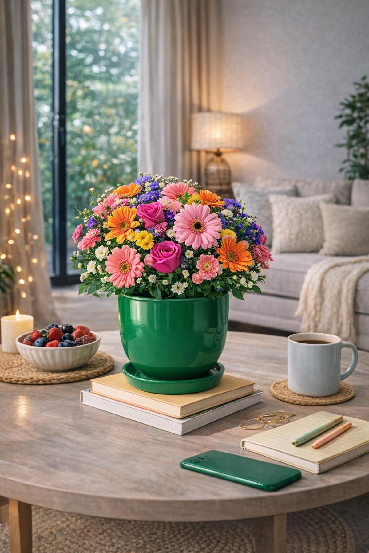 Evdek Tabaklı Çimen U Çömlek Saksı 24x24 Cm - 7040643