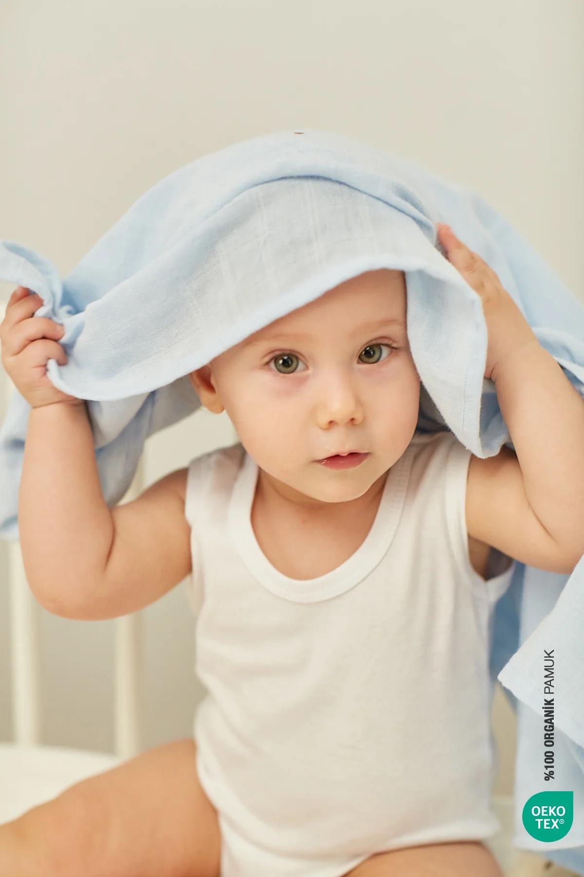 İrya Bebemarin Çok Amaçlı Müslin Örtü Mavi 120x120 Cm