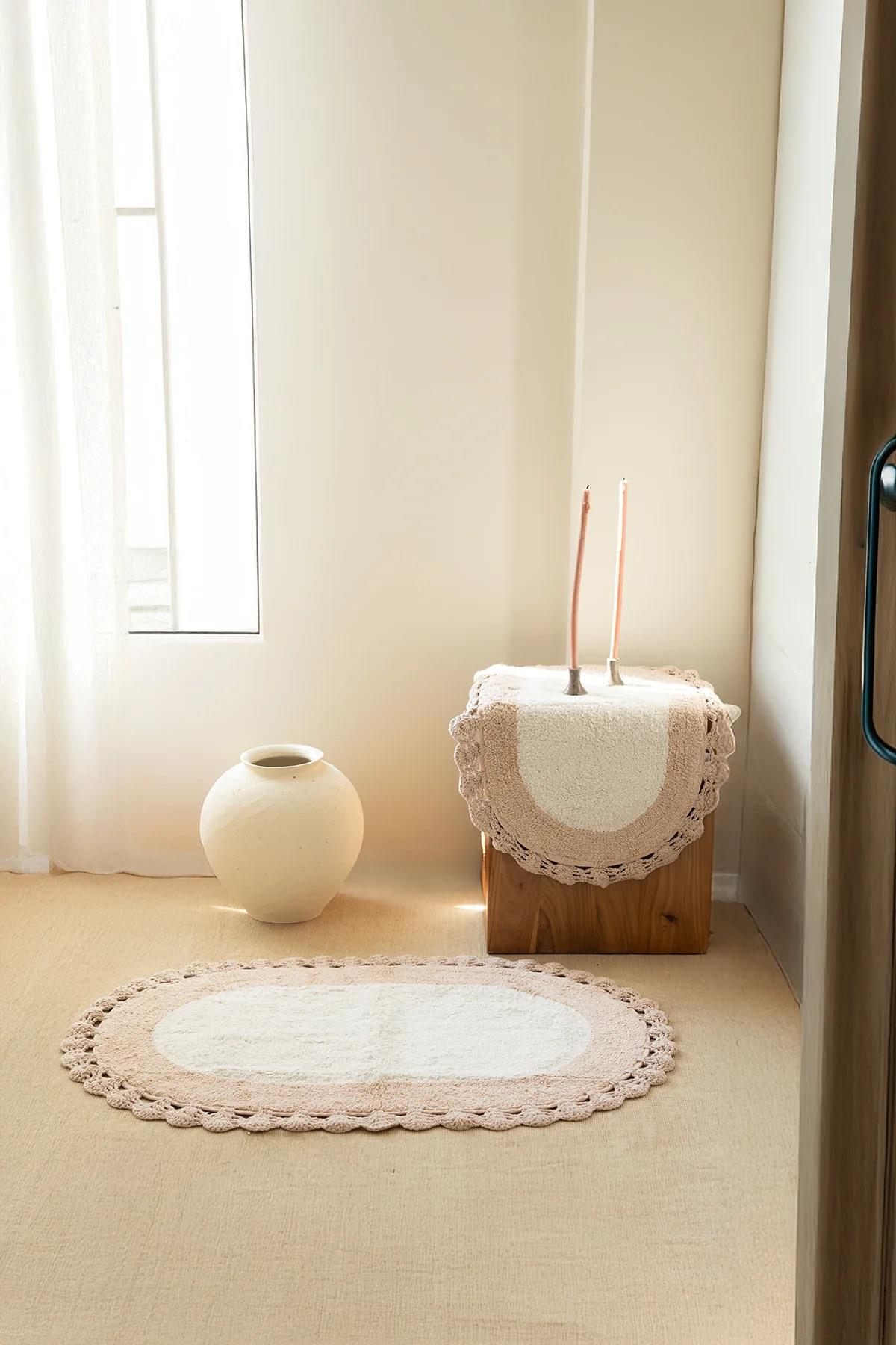 İrya Bianca Banyo Paspası Ekru 40x60+60x90 Cm