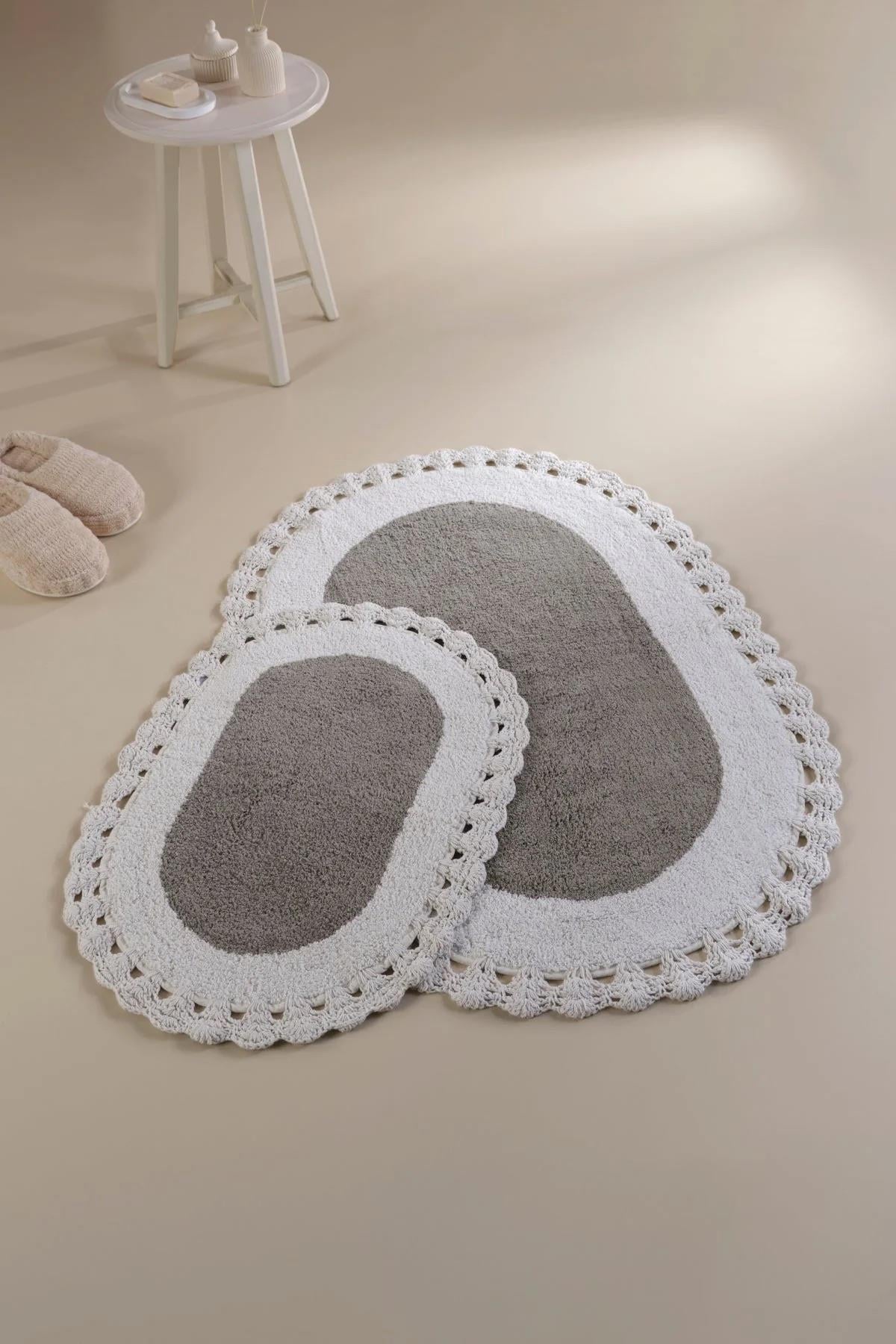 İrya Bianca Banyo Paspası Gri 40x60+60x90 Cm