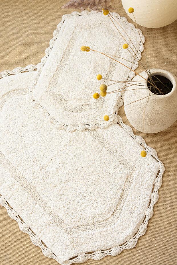 İrya Dale Banyo Paspası Ekru 40x60+60x90 Cm - 135063908