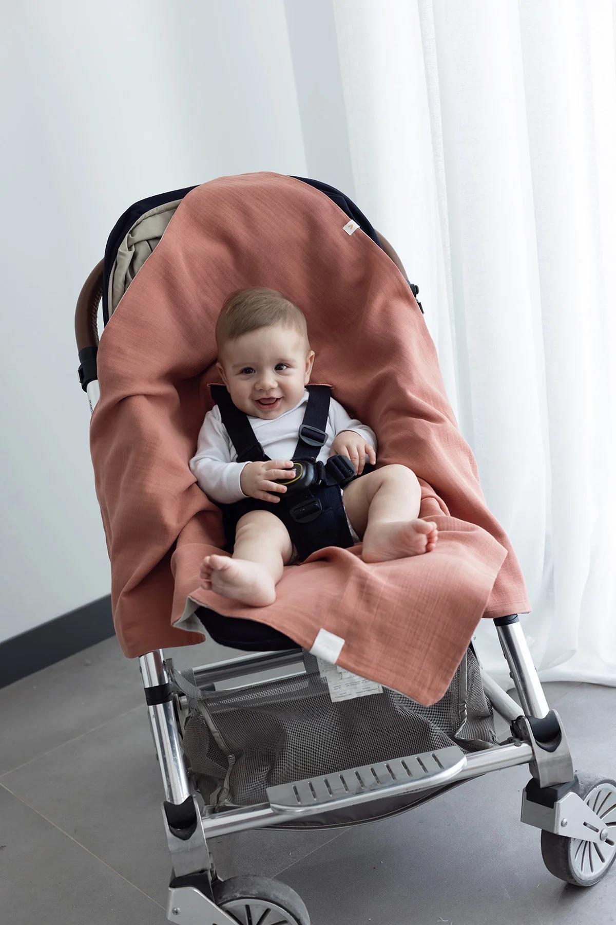 İrya Joy Of Colors Organik Pamuk 2 Katlı Müslin Puset Örtüsü Kiremit