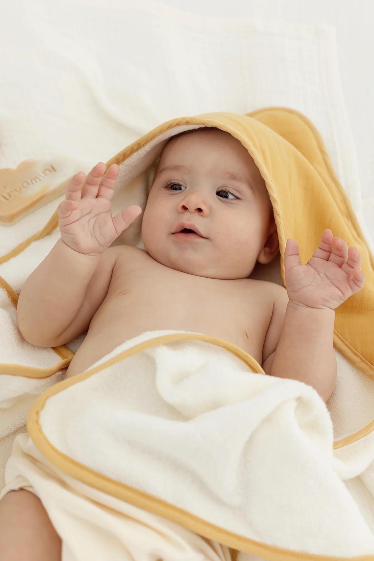 İrya Joy Of Colors Organik Pamuk Müslin Kundak Sarı 75x75 Cm