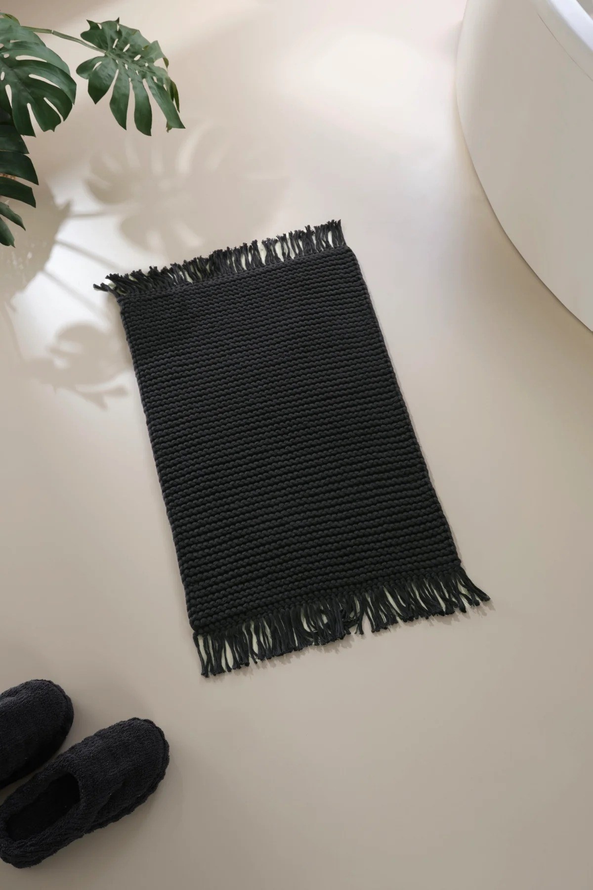 İrya Lavish El Örgüsü Banyo Paspası Koyu Gri 50x70 Cm - 13070003