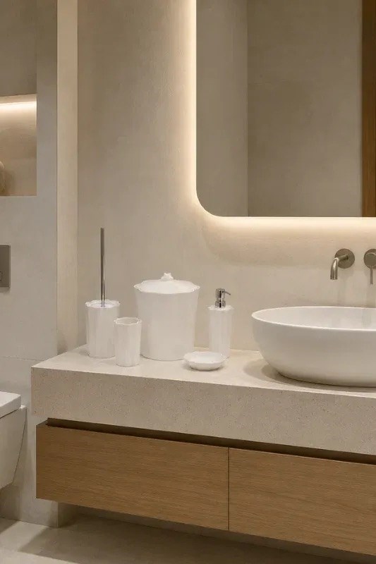 İrya Scallop Banyo Aksesuar Seti 5 Parça Portabella - 102412