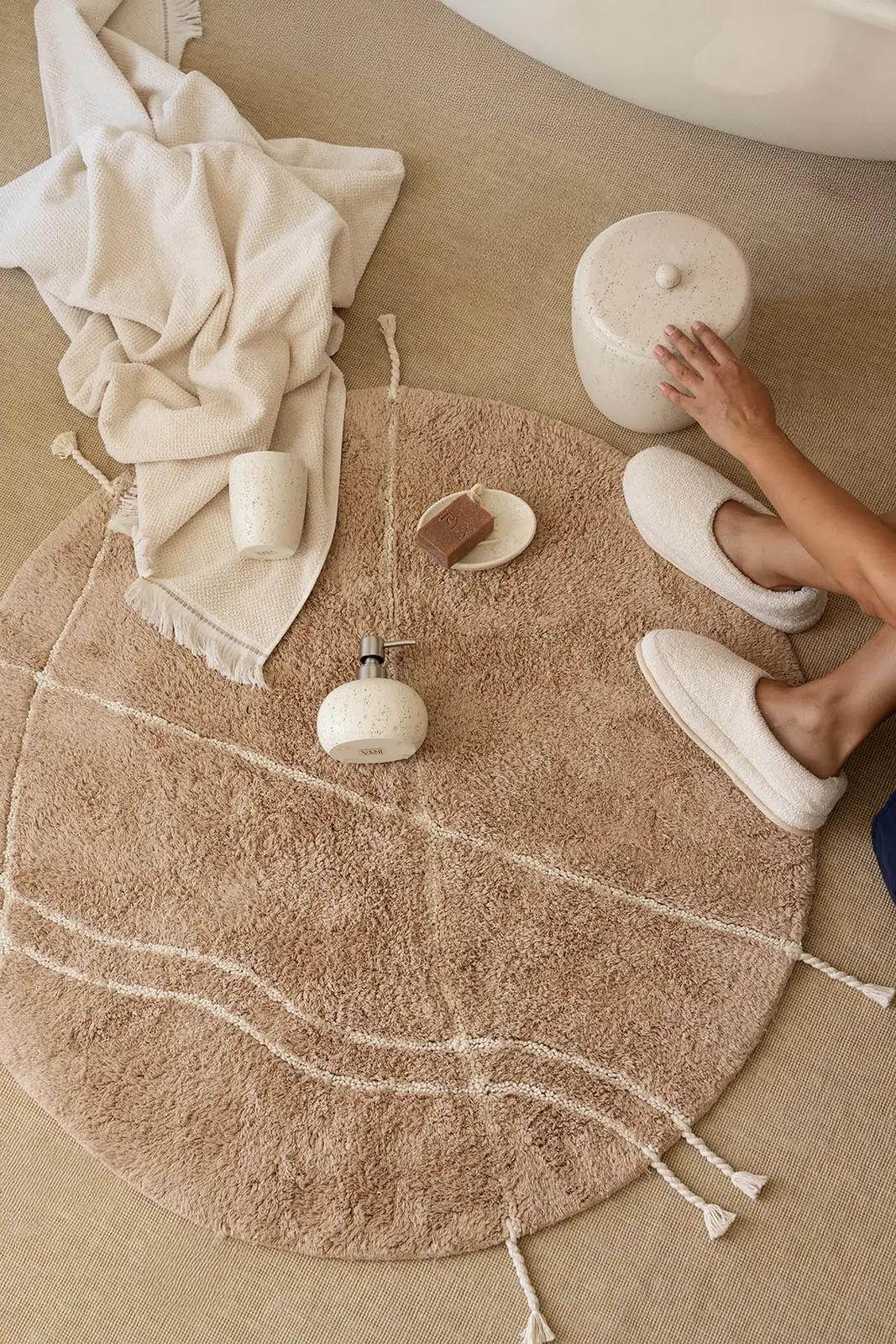 İrya Travertine Banyo Paspası Kahve 100x100 Cm