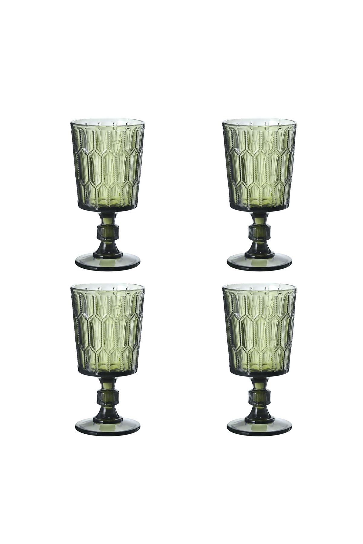 Lucky Art Almera Cam Kadeh Seti Yeşil 4 Parça