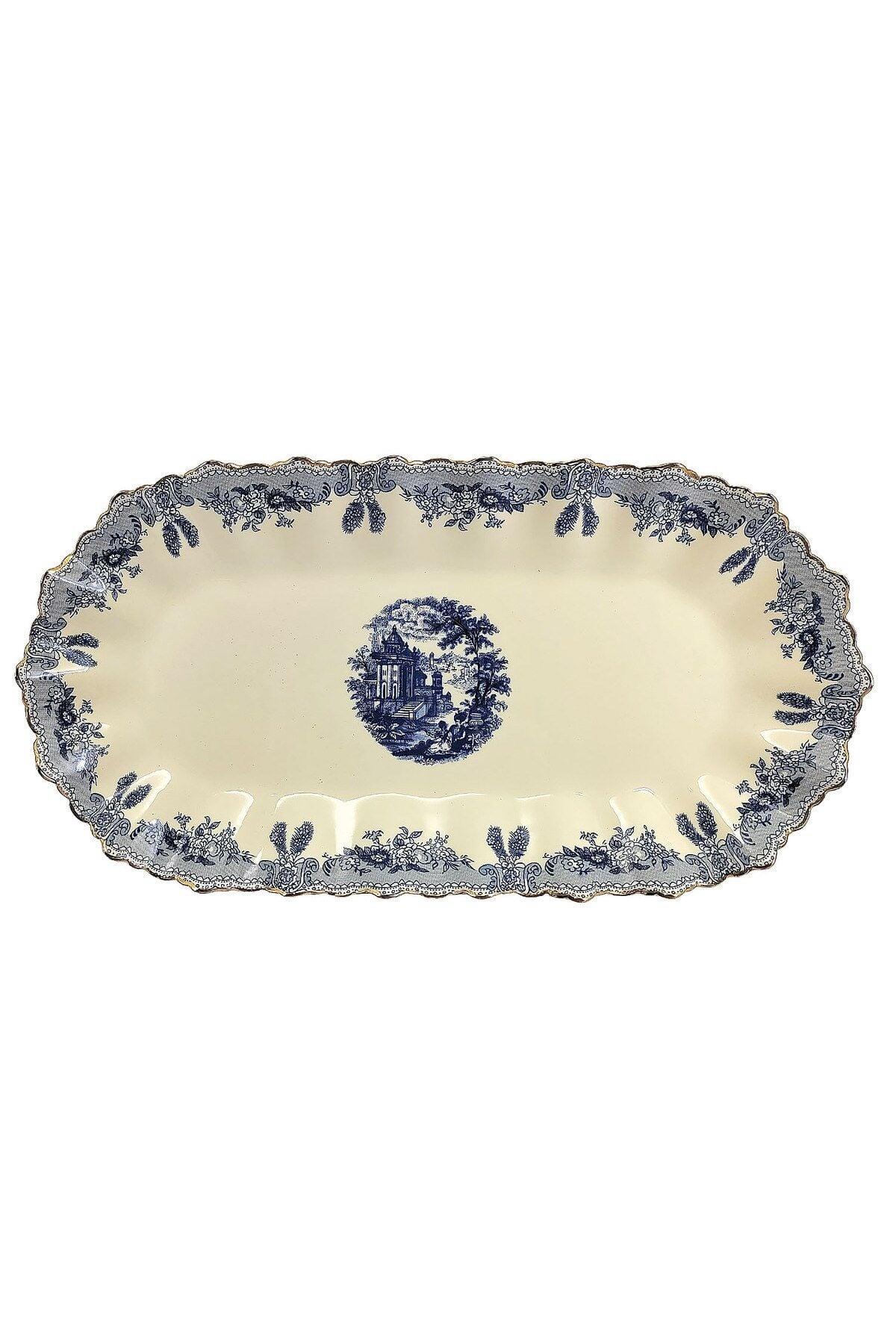 Lucky Art Margaret New Bone Oval Sunum Tabağı 36 Cm - LYRU 099