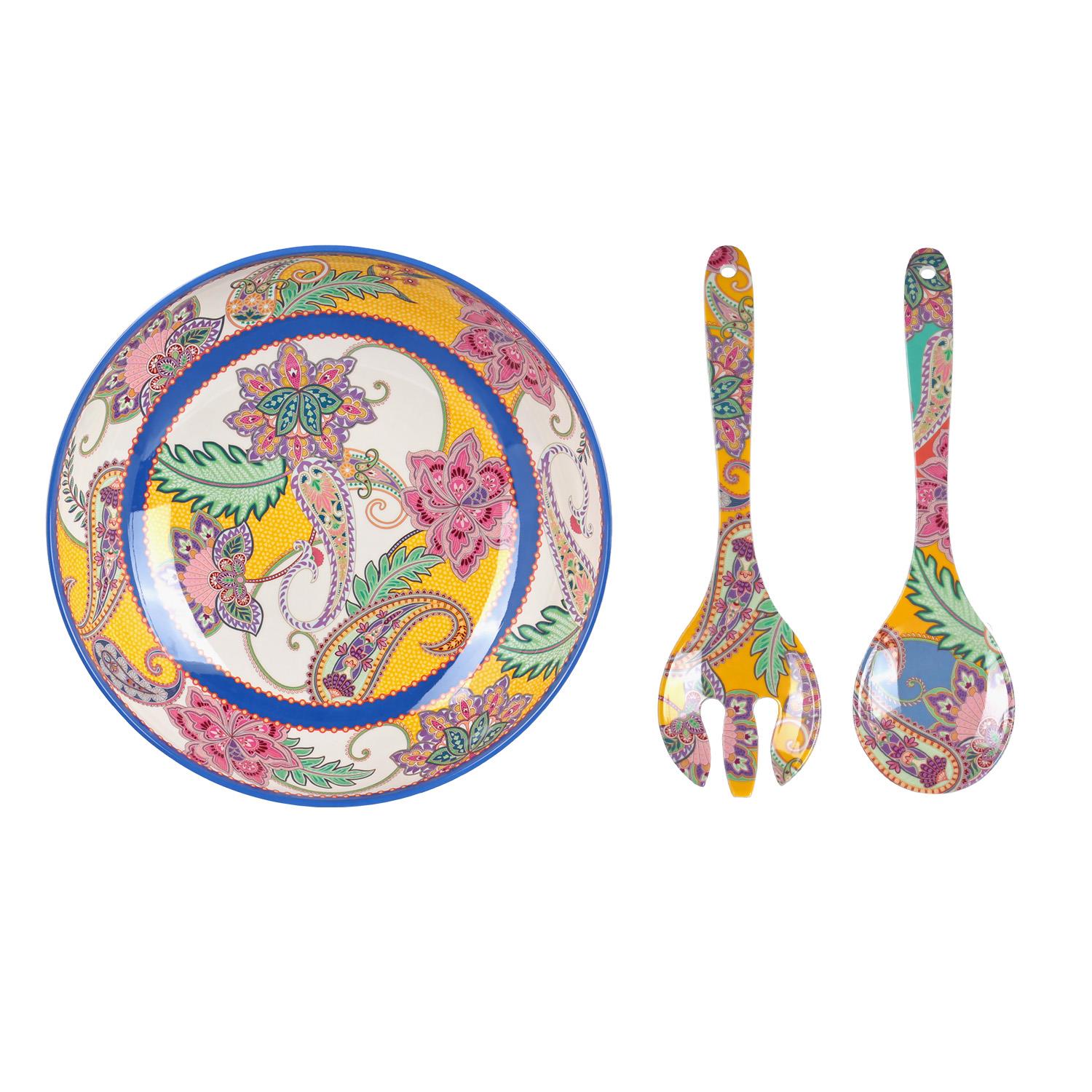 Lucky Art Paiselle Salata Servis Seti 3 Parça