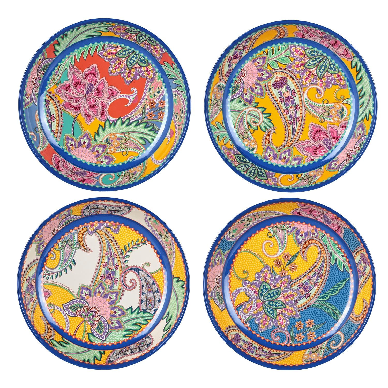 Lucky Art Paiselle Yemek Tabak Seti 4'lü 21 Cm
