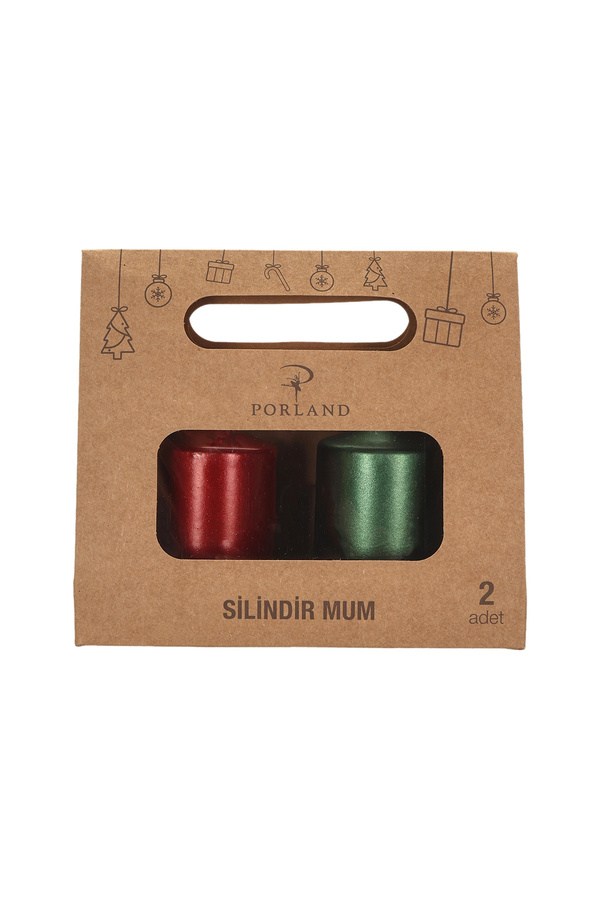 Porland Christmas Glow Silindir Mum 2'li - 04STY011883