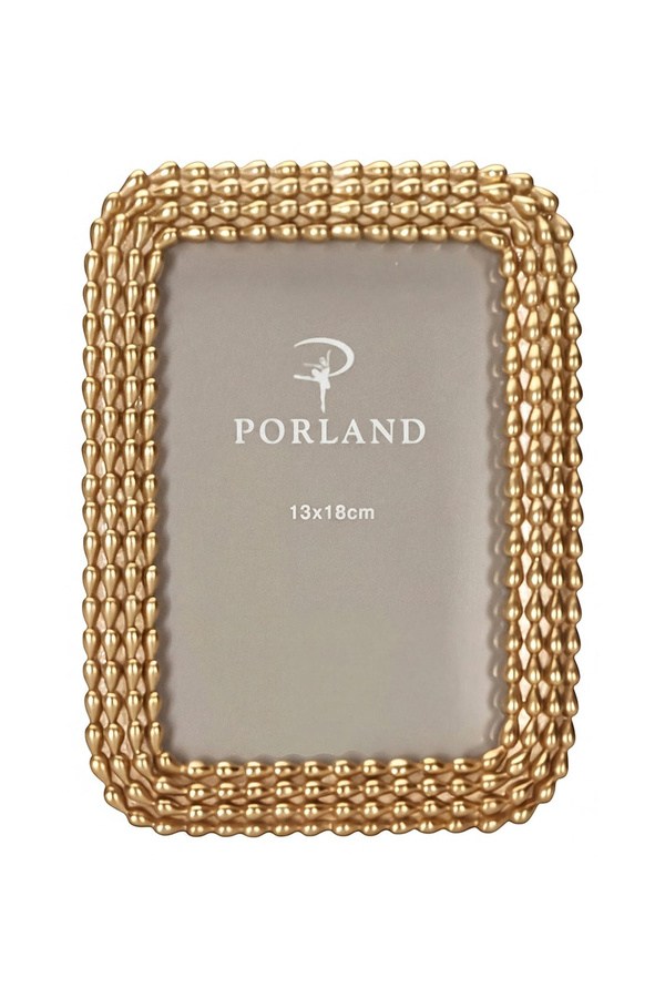 Porland Damla Altın Rengi Polyresin Çerçeve 13x18 cm - 04STY012503