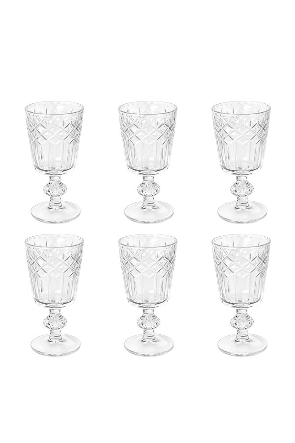 Porland Diamond Ayaklı Su Bardağı 280 cc 6'lı - 04FIA003084