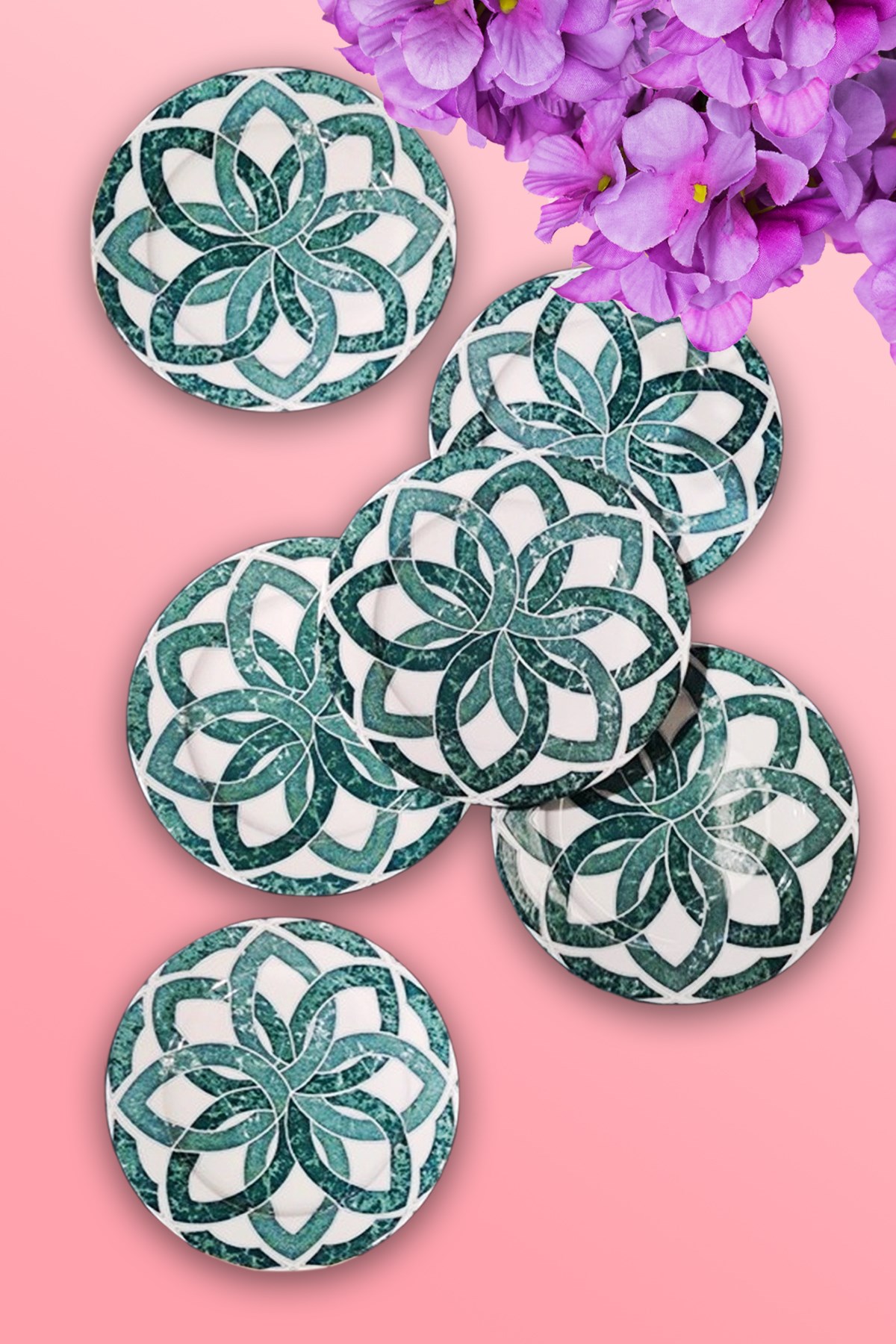 Porland Hedera 6 Parça Düz Tabak Seti 20 Cm