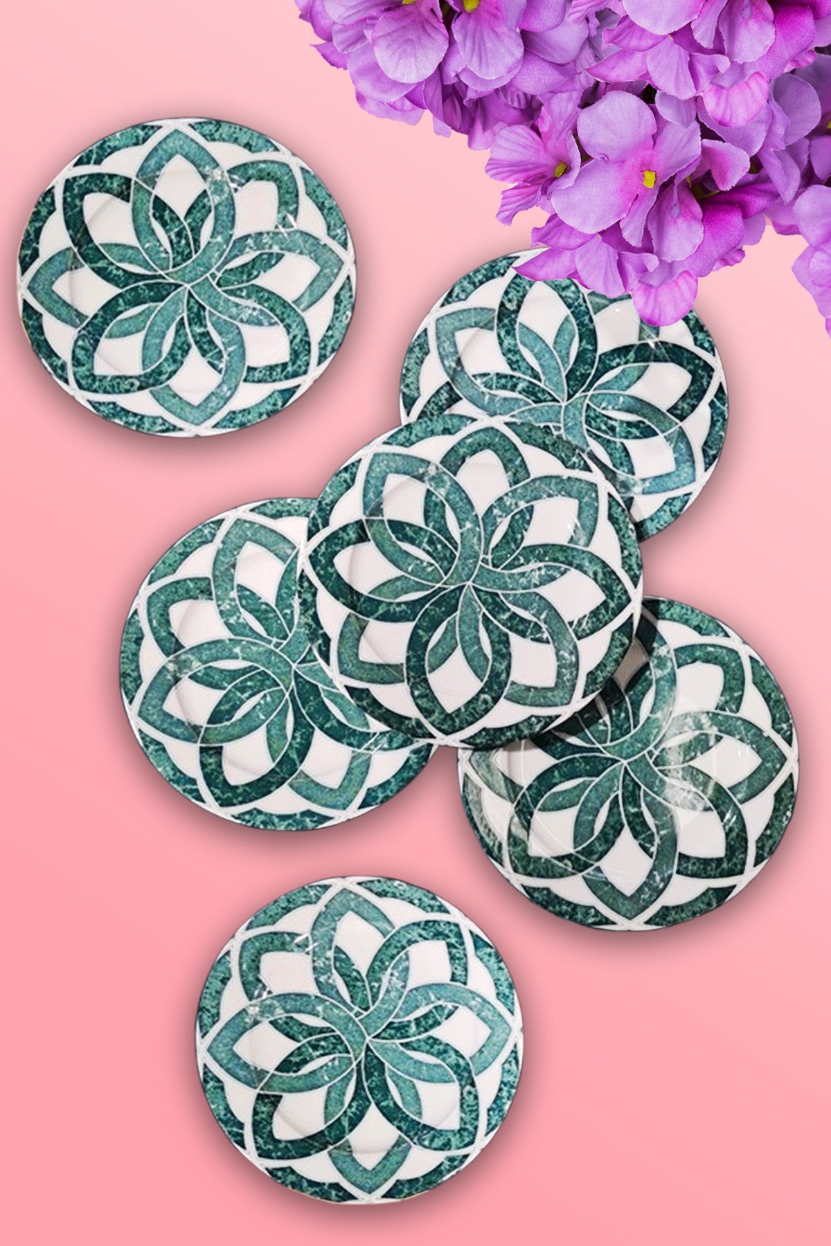 Porland Hedera 6 Parça Düz Tabak Seti 24 Cm