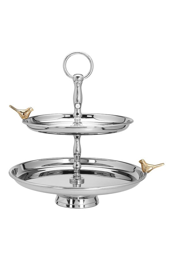 Porland Kuş 2 Katlı Kurabiye Standı 21-26x32 cm - 04STY012127
