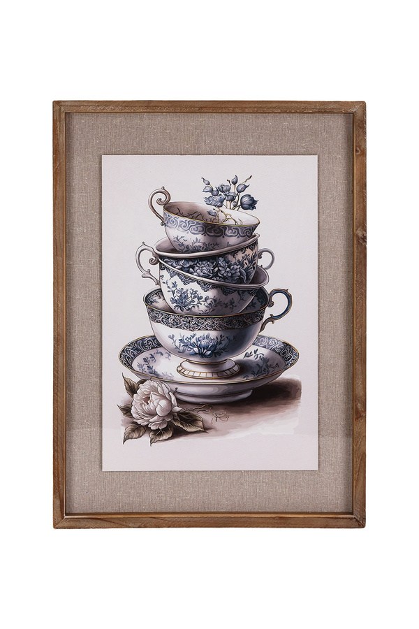 Porland Mavi Fincan Tablo 40x3x56 cm - 04STY011433