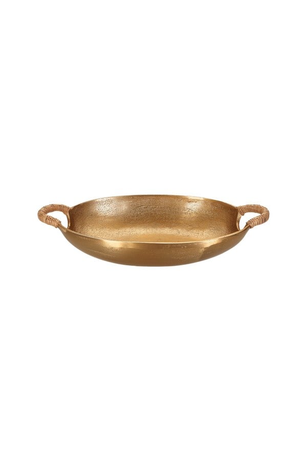 Porland Milos Altın Rengi Oval Derin Tepsi 40x23x9 cm - 04STY011806
