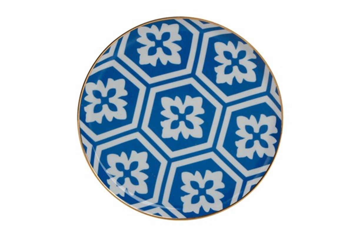 Porland Morocco Ds2  Mavi Düz Tabak 20 Cm