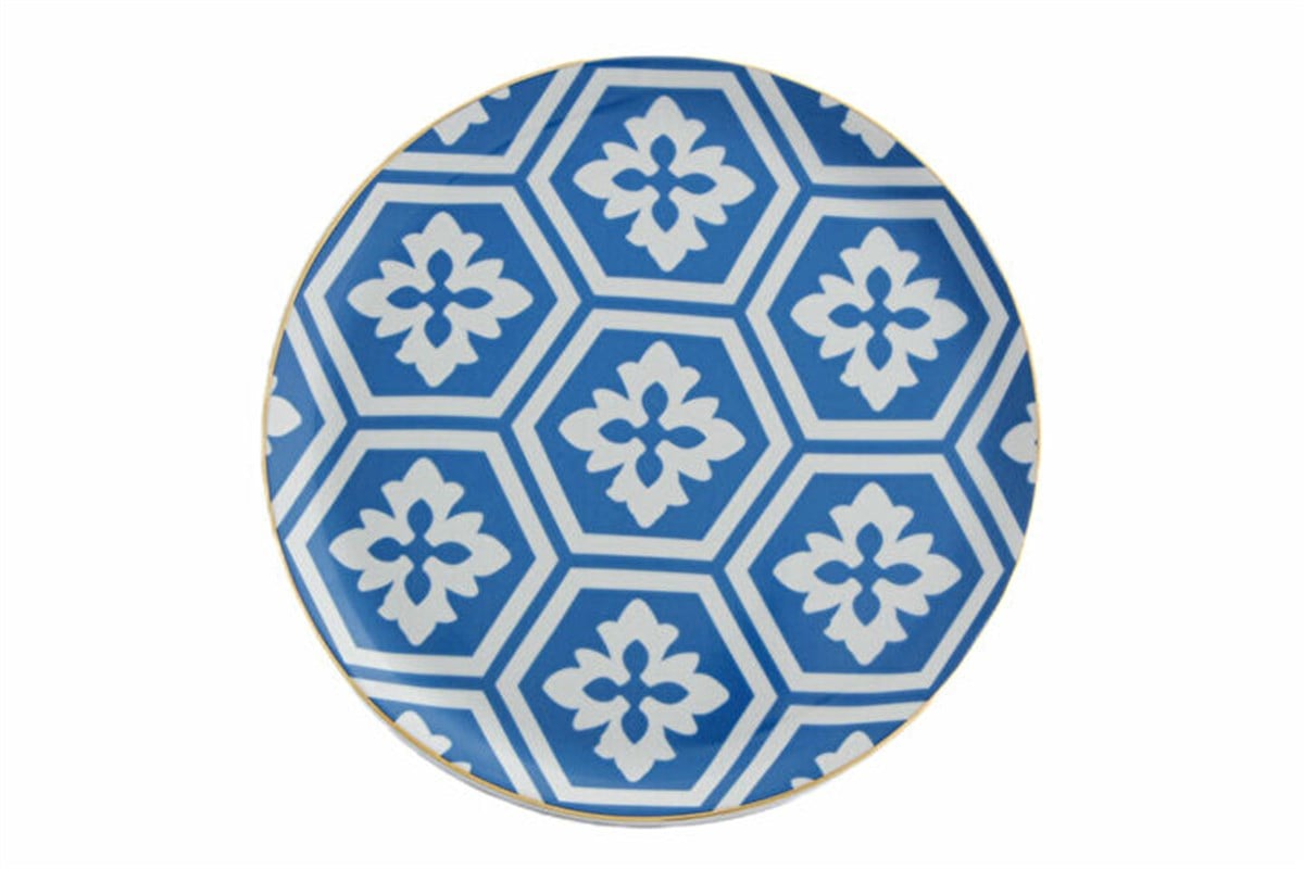 Porland Morocco Ds2 Mavi Düz Tabak 24 Cm