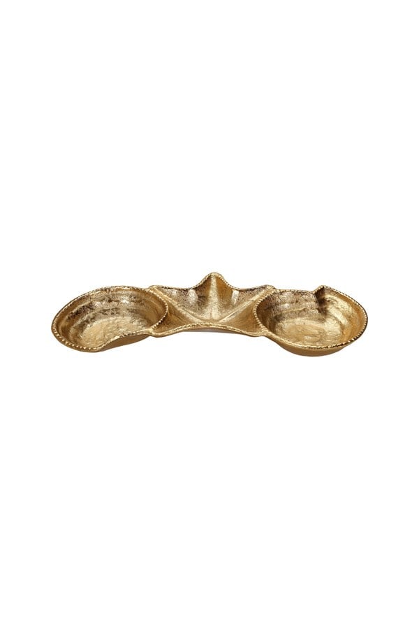 Porland Oceana Altın Rengi Dekoratif Tabak 4x16x44 cm - 04STY011776