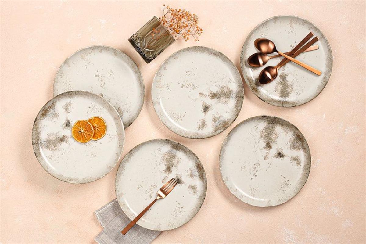 Porland Re-gen Salda 6'lı Düz Tabak Seti 21cm