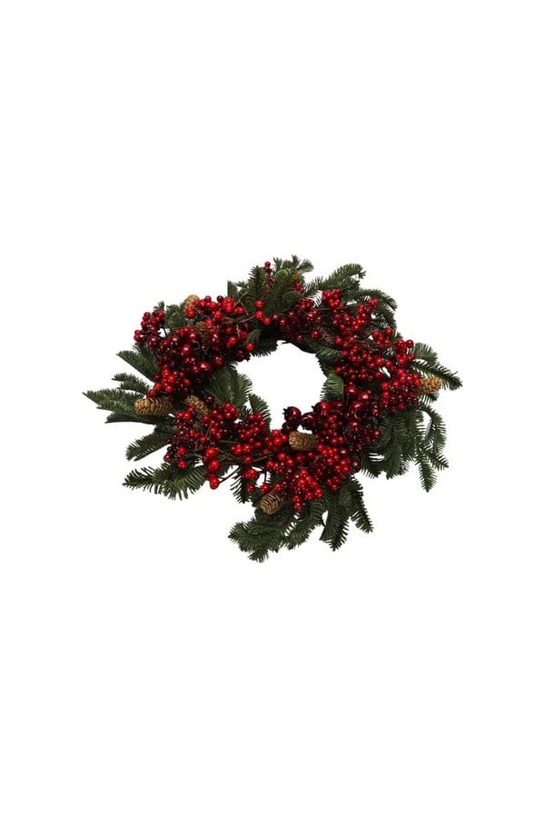 Porland Red Berry ve Pine Kapı Süsü 50 cm - 04STY012540