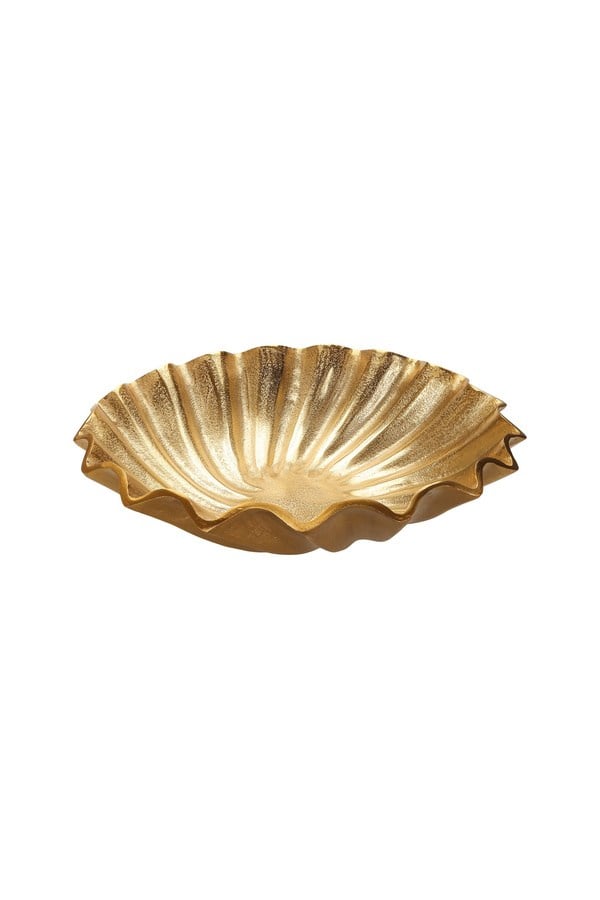 Porland Scallop Altın Rengi Dekoratif Kase 9x38 cm - 04STY011779