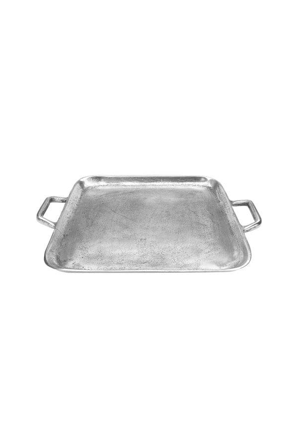 Porland Sono Gümüş Rengi Dekoratif Tepsi 43x35x3,5cm - 04STY011862