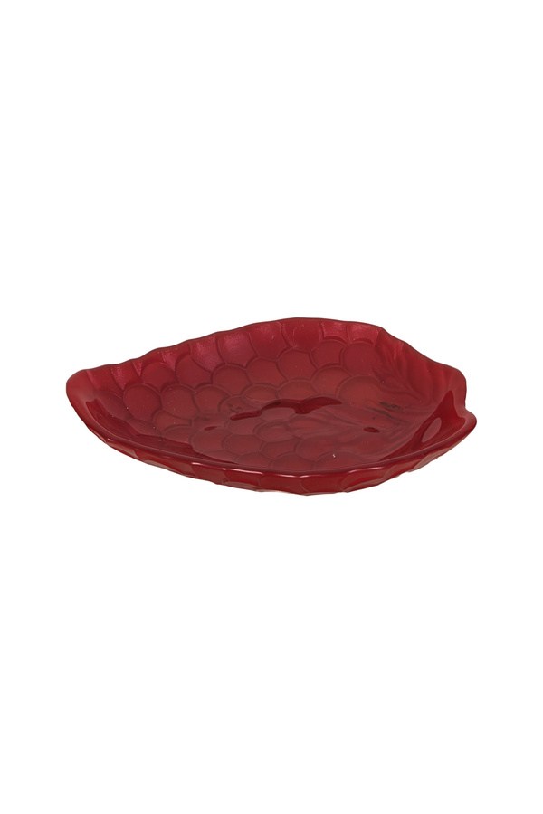 Porland Üzüm Cam Çerezlik Bordo 16 Cm - 04STY012091