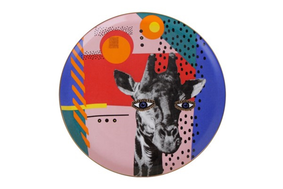 Porland Wild Life Giraffe Düz Tabak 28 Cm