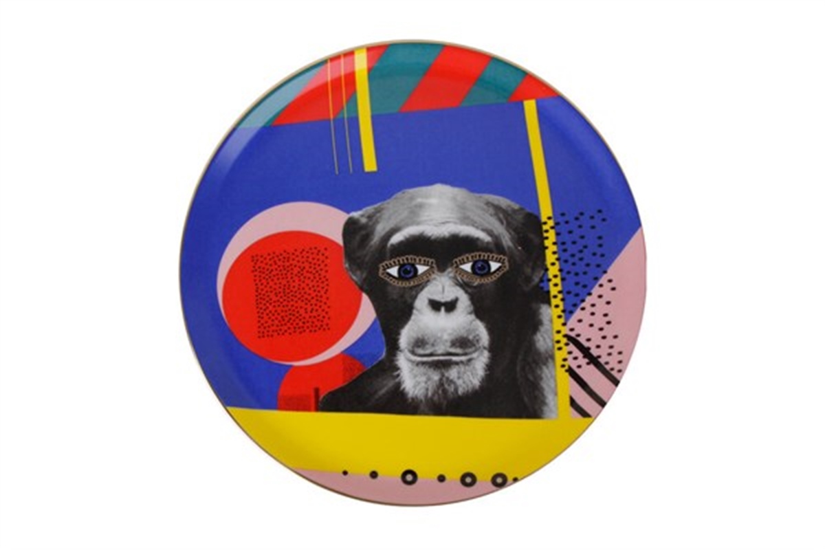 Porland Wild Life Monkey Düz Tabak 28 Cm